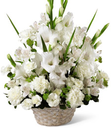 White Flowers of Peace Basket