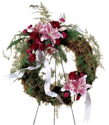 Lily and Rose Funeral Wreath
