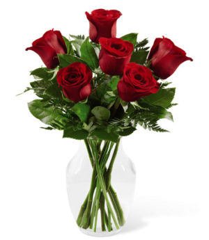 Six Richly Red Roses