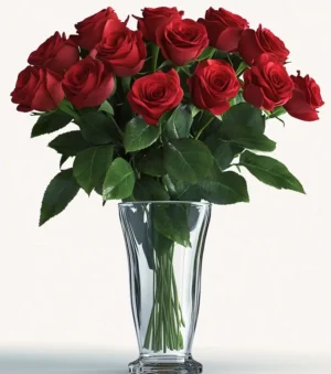 Twelve perfect roses