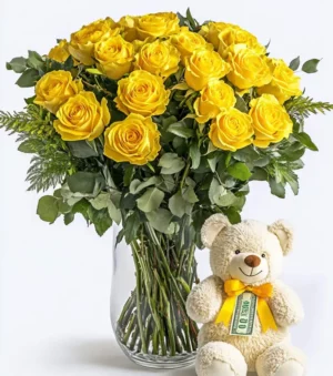 Bear and Roses
