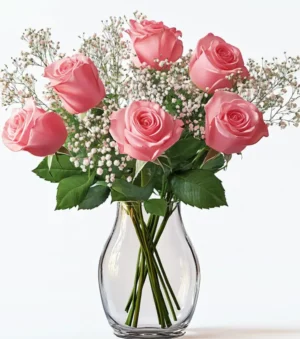 Six Lovely Pink Roses