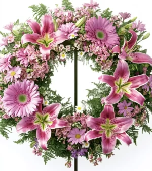 Lily and Daisy Remembrance Wreath – Premium