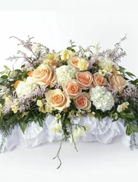 Harmonious Roses Casket Spray