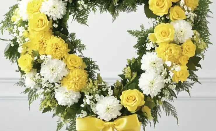 Yellow Rose Sympathy Wreath